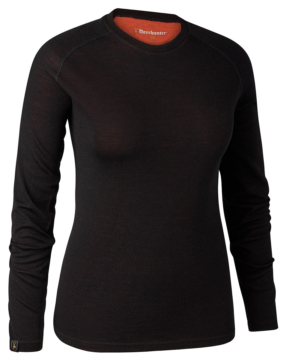 deerhunter unterhemd lady quinn merino black oak – vorderansicht im funktionellen jagd-design