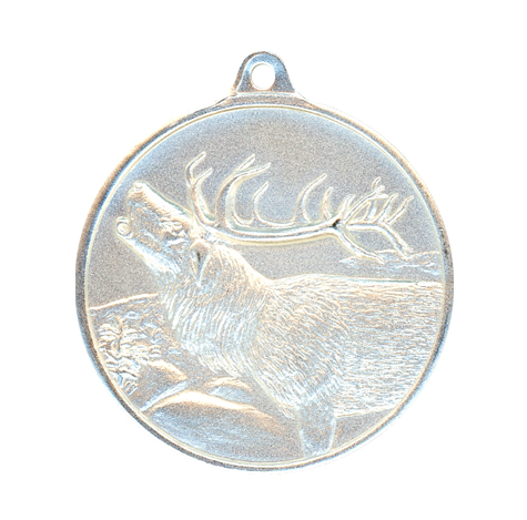 Jagdmedaille Rothirsch 40mm versilbert