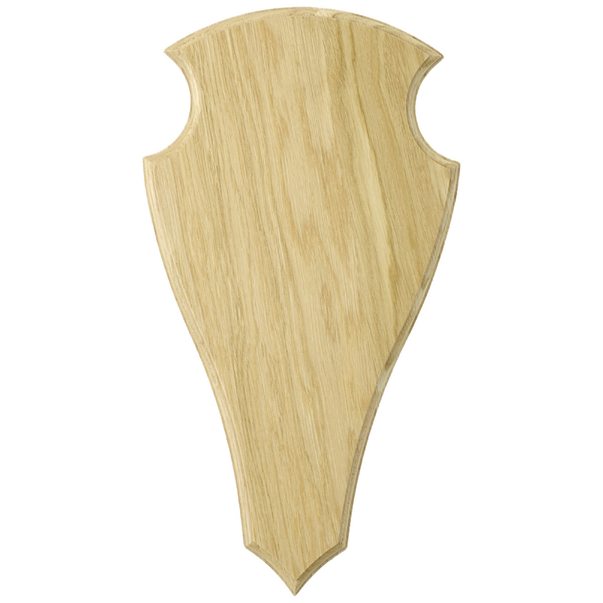 Geweihbrett 52x26cm Eiche - Hell - Spitz