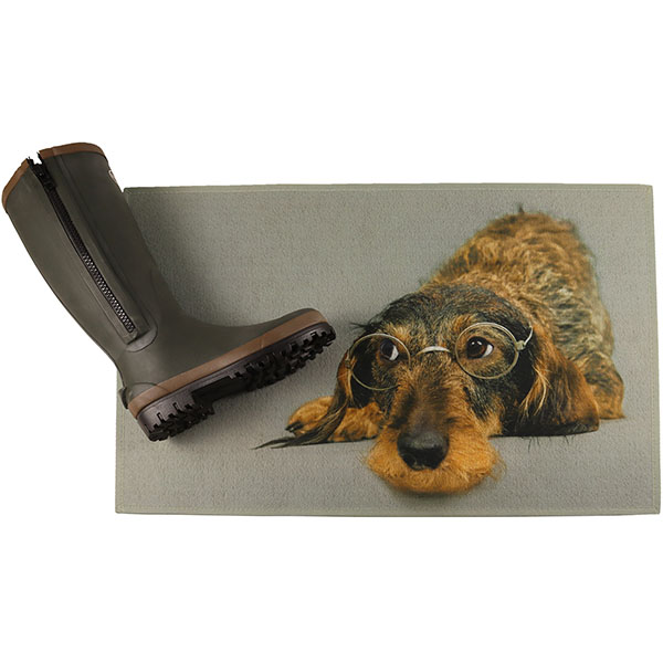 Fußmatte Dackel mit Brille 75 x 50 cm