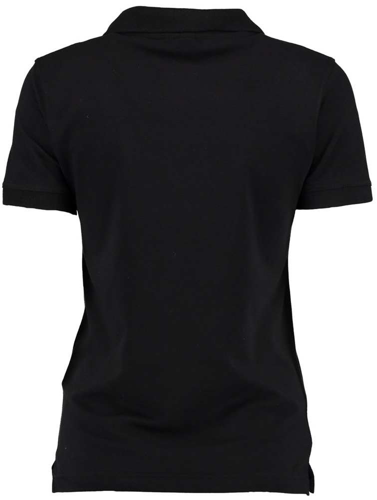 OS Trachten Poloshirt Hirsch-Stick, Rückseite vom Polo-Shirt in Farbe schwarz, leicht tailliert geschnitten