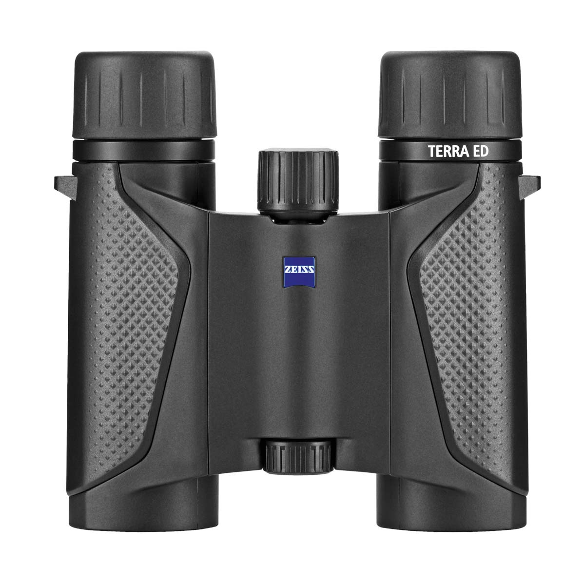Das Fernglas Terra ED Pocket 10x25 in Schwarz von der Carl Zeiss AG in der Ansicht stehend von Vorne