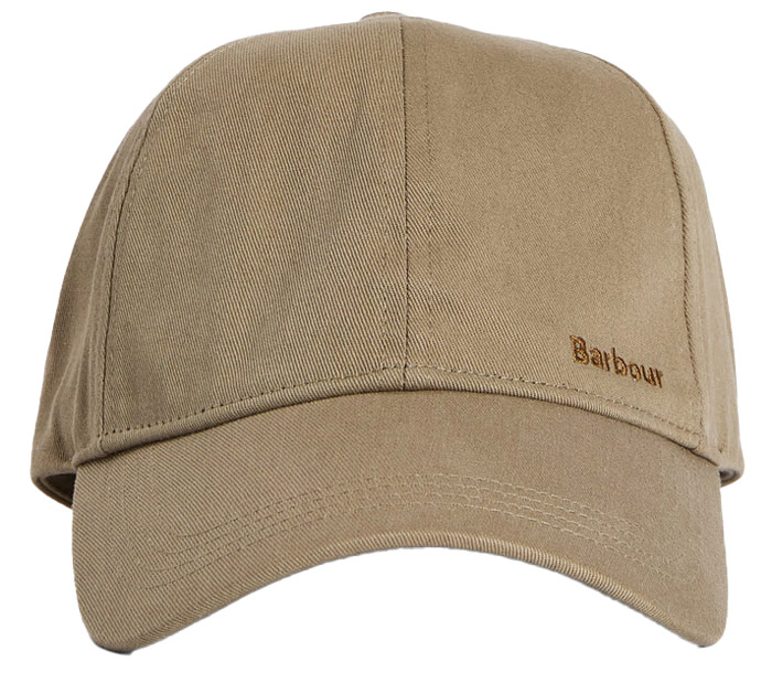 Die Barbour Schirmkappe Milburn in Frontansicht in hellem Braunton