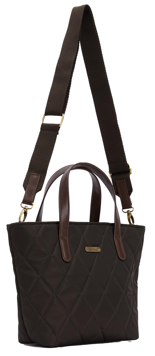 barbour mini tote bag olive mit schultergurt fuer flexibles tragen als crossbody oder umhaengetasche