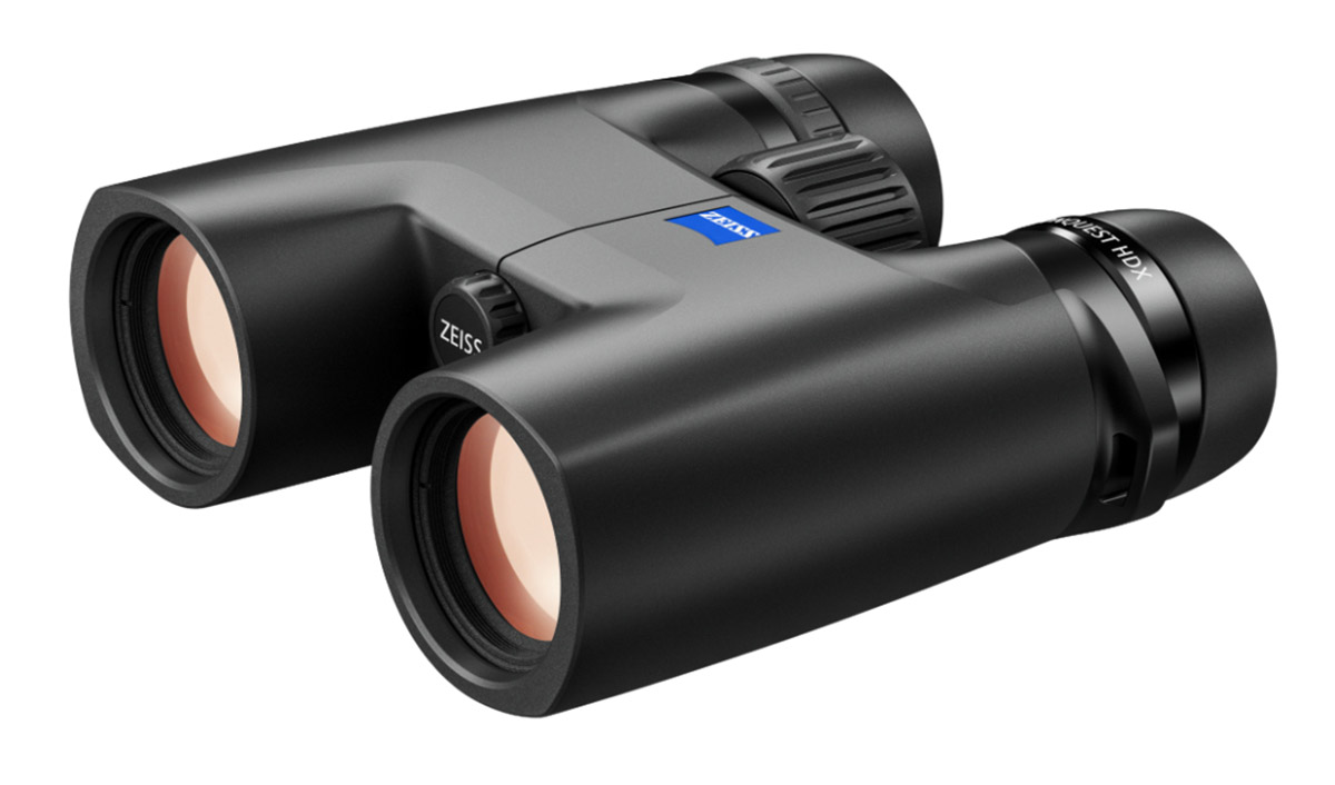 zeiss conquest hdx 8x32 fernglas schräge frontansicht von links ergonomisches design