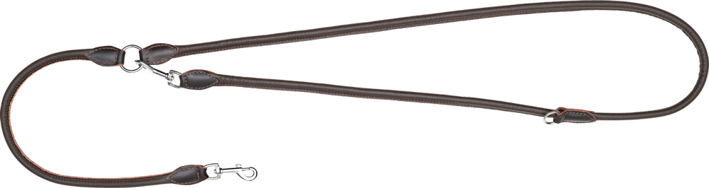 Blaser Hundeleine Leder mittels Karabiner auf eine kurze Führleine gebracht