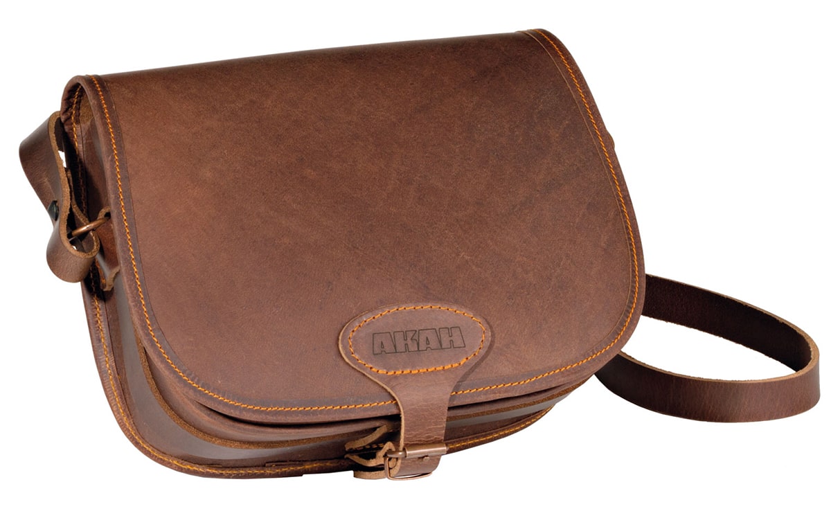 AKAH Jagdtasche Pull-Up-Leder mit verstellbarem Schulterriemen, Vorderseite