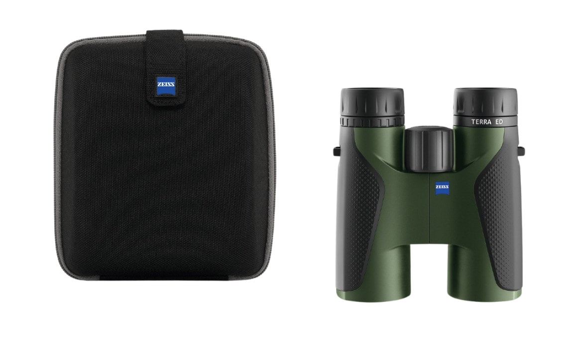 Das Zeiss  Fernglas terra-ed-10x42-schwarz-gruen_Fernglas und Tasche
