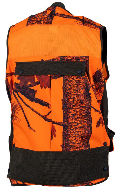 Somlys Signalweste Softshell Camo fire dark green Rückansicht
