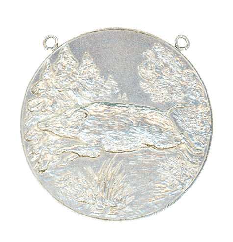 Medaille Wildschwein mit Kette Versilbert