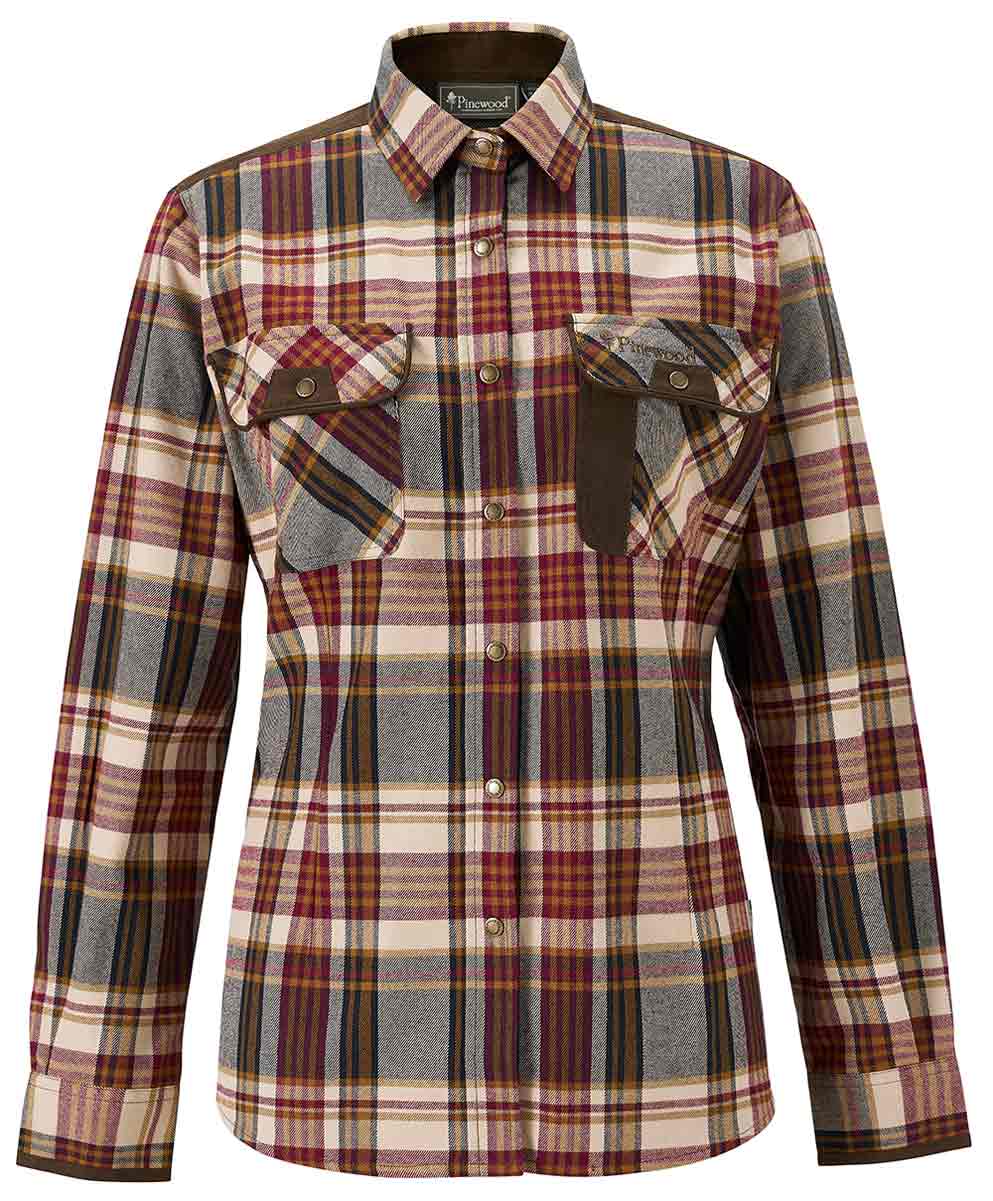 Pinewood Damenbluse Prestwick in Bordeaux Beige, Vorderansicht