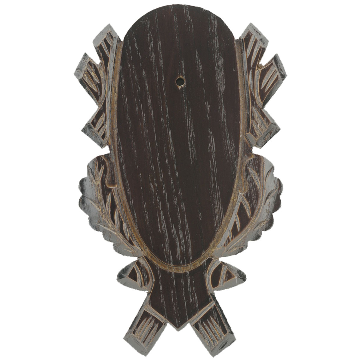 Gehörnbrett 18x9cm Eiche - Dunkel - Geschnitzt Außenmaß 23x15cm