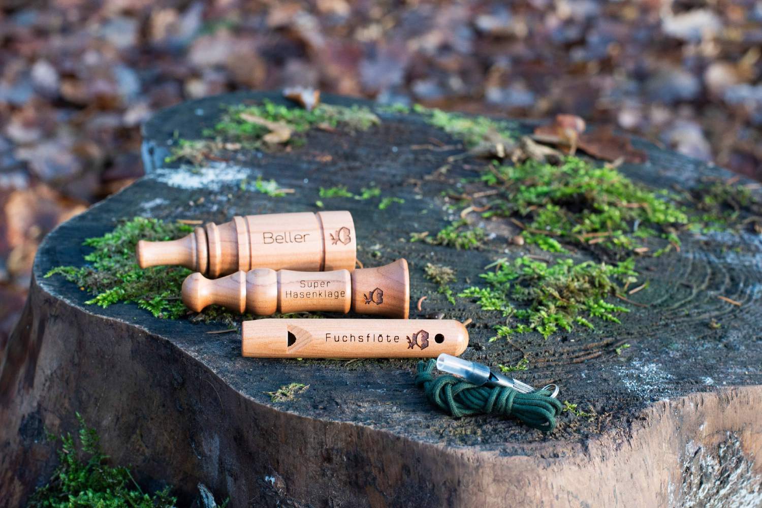 Fuchsreiz- und Ranzzeitset 4 teilig - mit Lodenetui