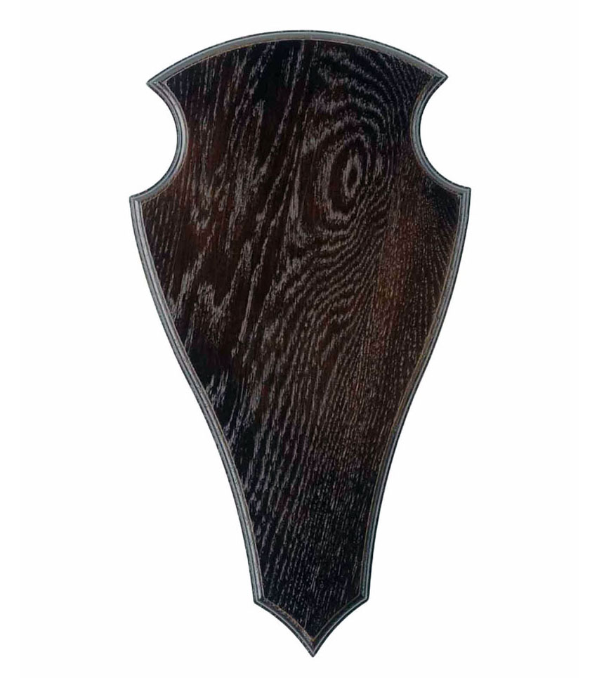 Geweihbrett 45x24cm Eiche - Dunkel - Spitz