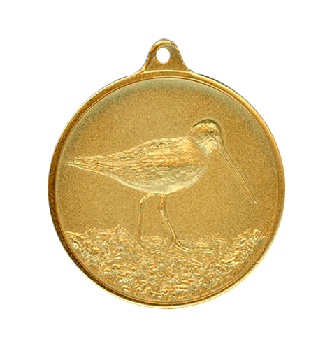 Jagdmedaille Schnepfe 40 mm vergoldet