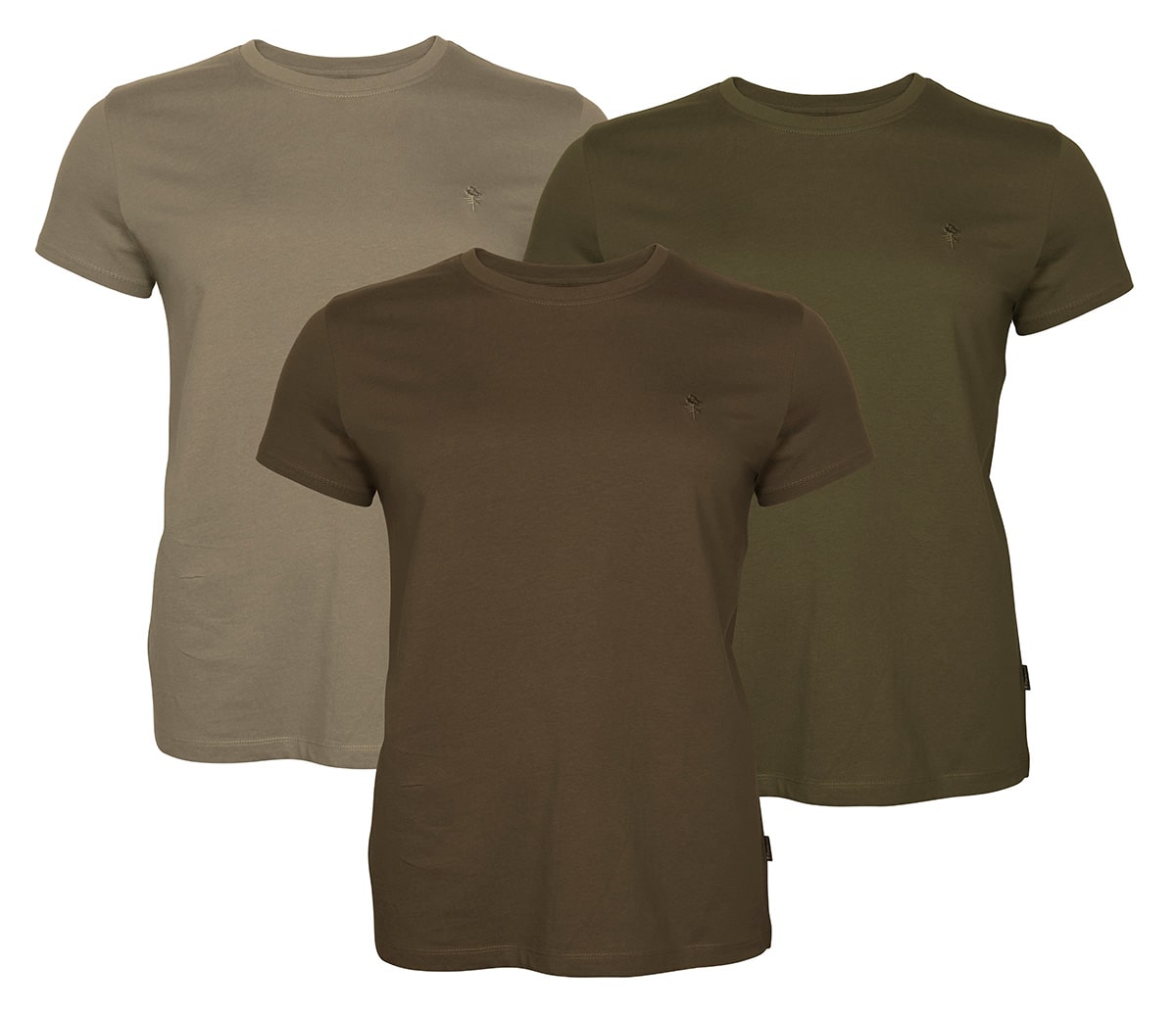 3004287 Pinewood T-Shirt 3er Pack_Green H.Brown Khaki