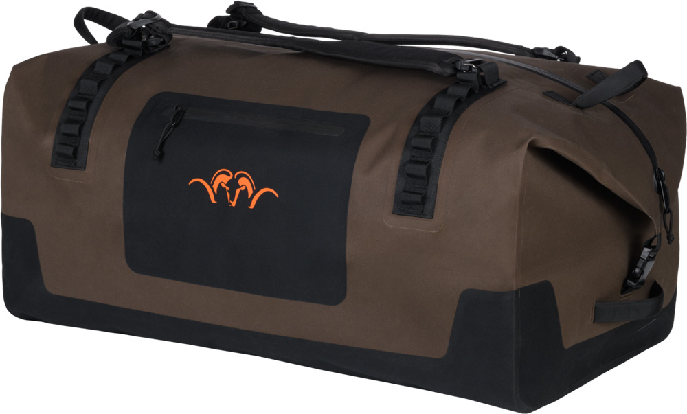 Blaser Duffle Bag L 110L Brown, Tragtasche leicht gedreht und so von Schräg-Vorn-Oben sichtbar