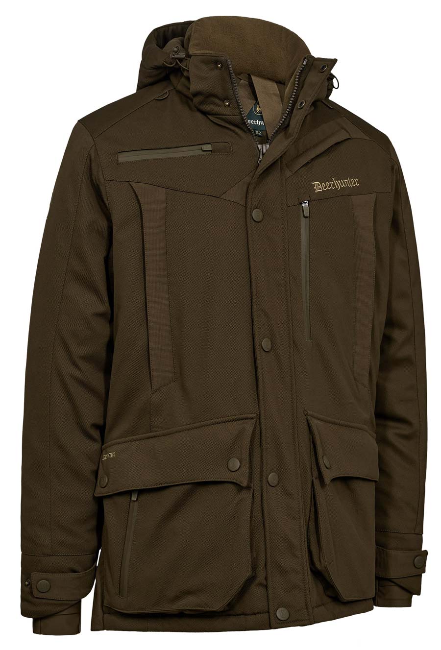 Deerhunter Ansitzjacke Muflon Pro Winter, Art Green, in dunklem grünbraun, Vorderseite