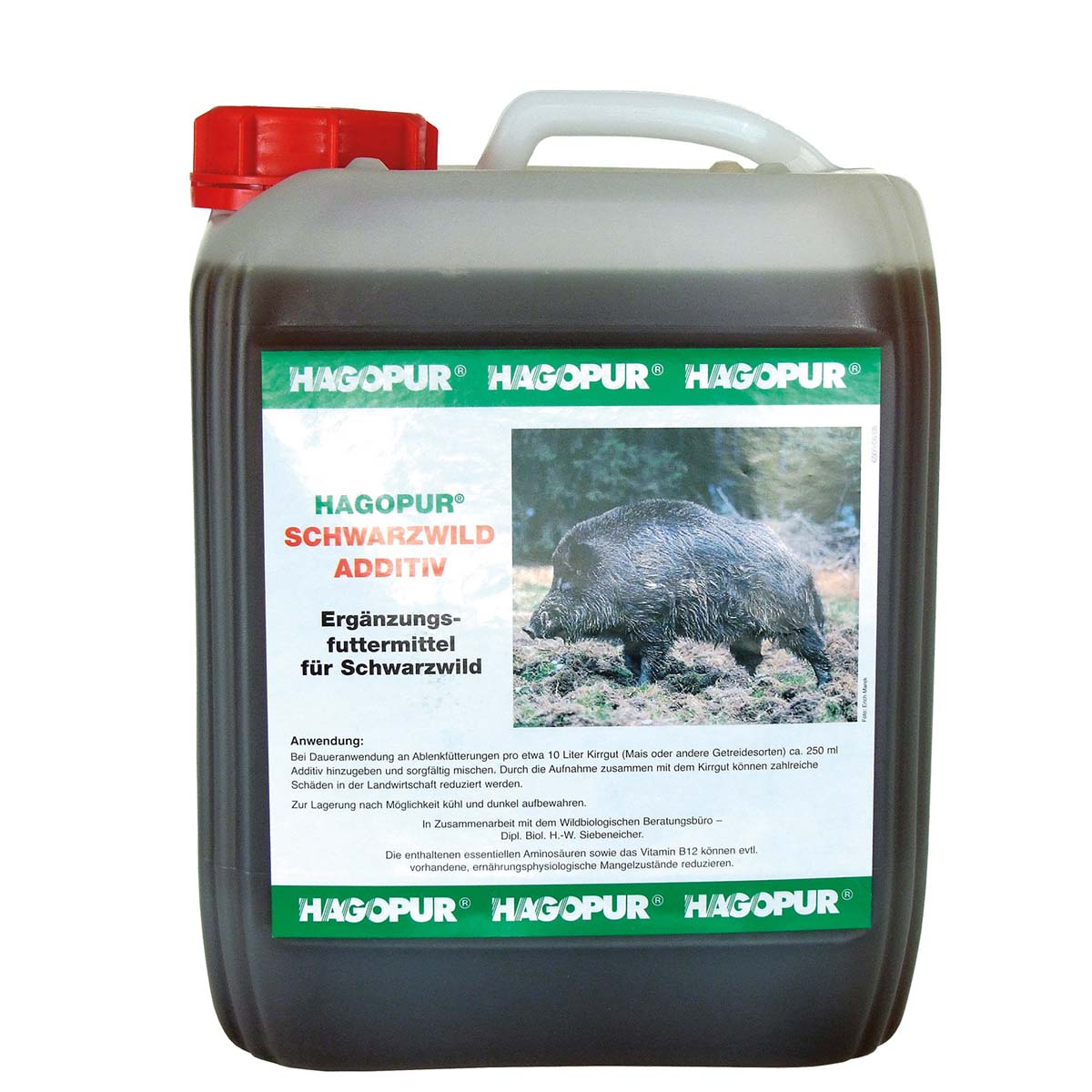 Hagopur Schwarzwild-Additiv 5l im praktischen Kanister mit Griff, Vorderseite