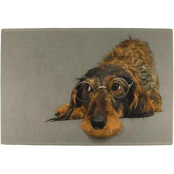 Fußmatte Dackel mit Brille 75 x 50 cm