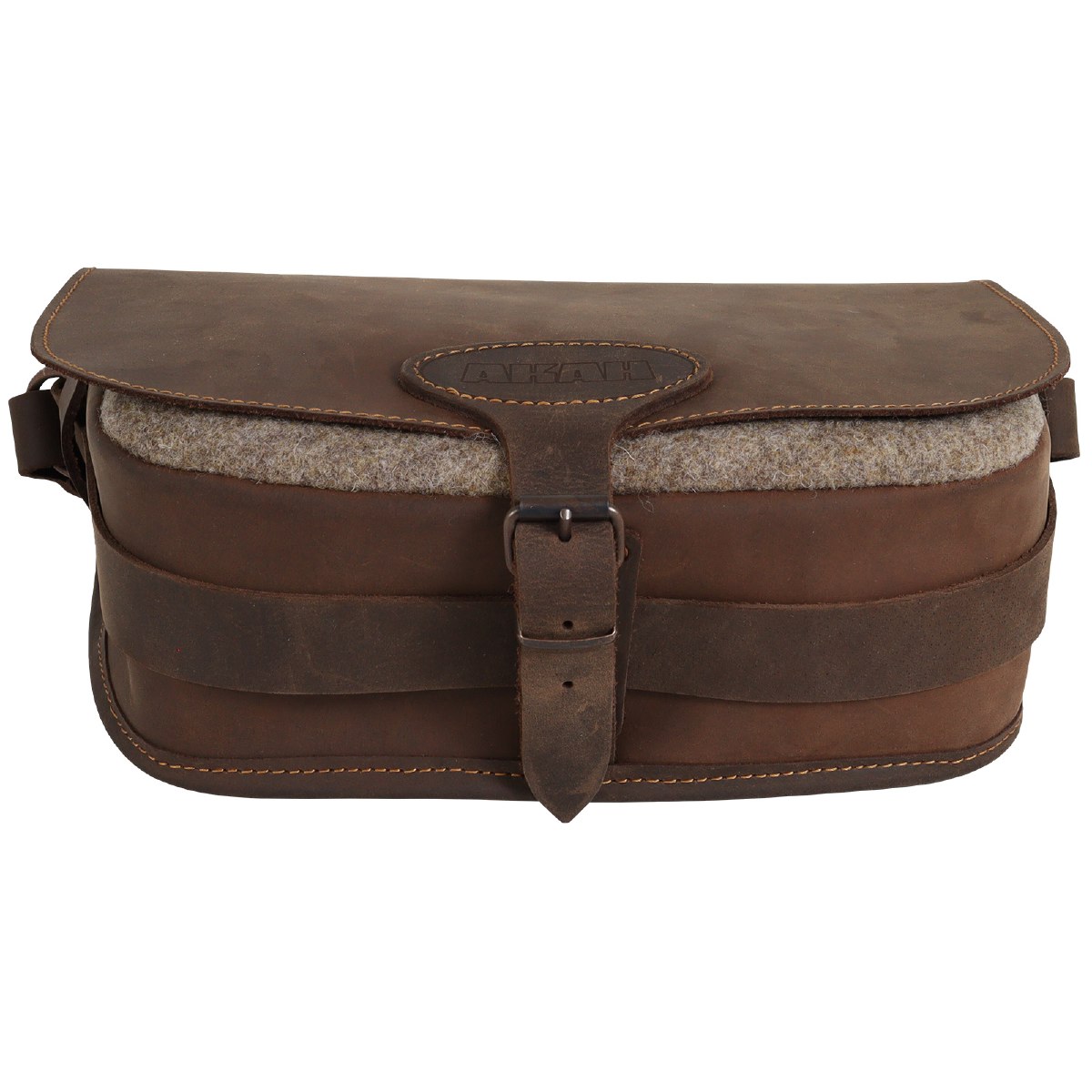 AKAH Ranger Leder Jagdtasche mit Metallschnalle und Lederriemen, Unterseite