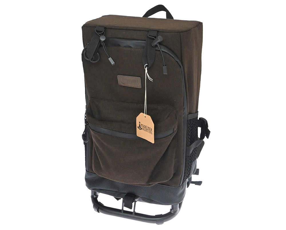 Rucksackstuhl Björn Braun mit Metallrahmen