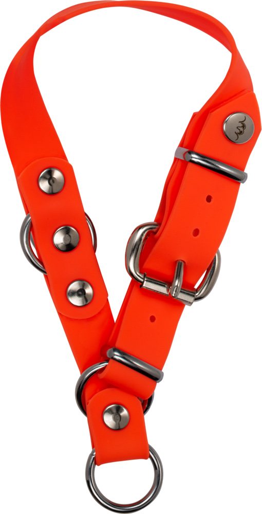 Blaser Hundehalsung Professional aus PU-Material in leuchtendem Signalorange mit Stoppring und Schnallenverschluss
