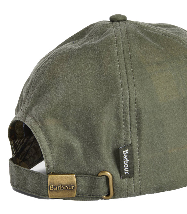 Metallschnalle der Barbour Wax Cap in Light Moss zum Einstellen der Weite