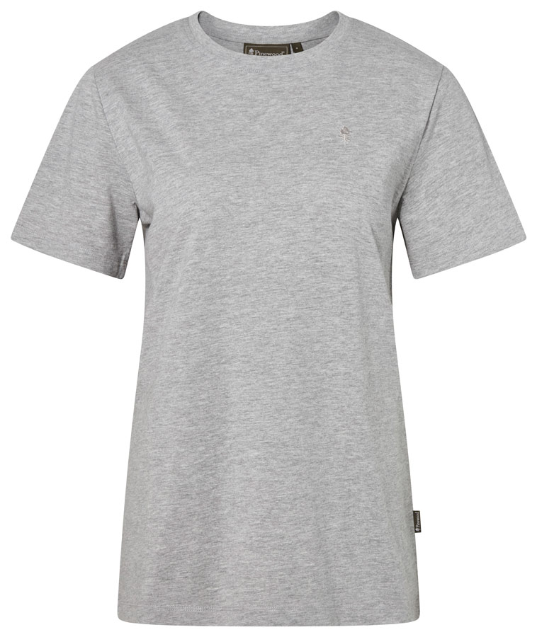 Graumeliertes Damen-T-Shirt von Pinewood aus dem 3er Pack mit Rundhalsausschnitt und feiner, melierter Optik.