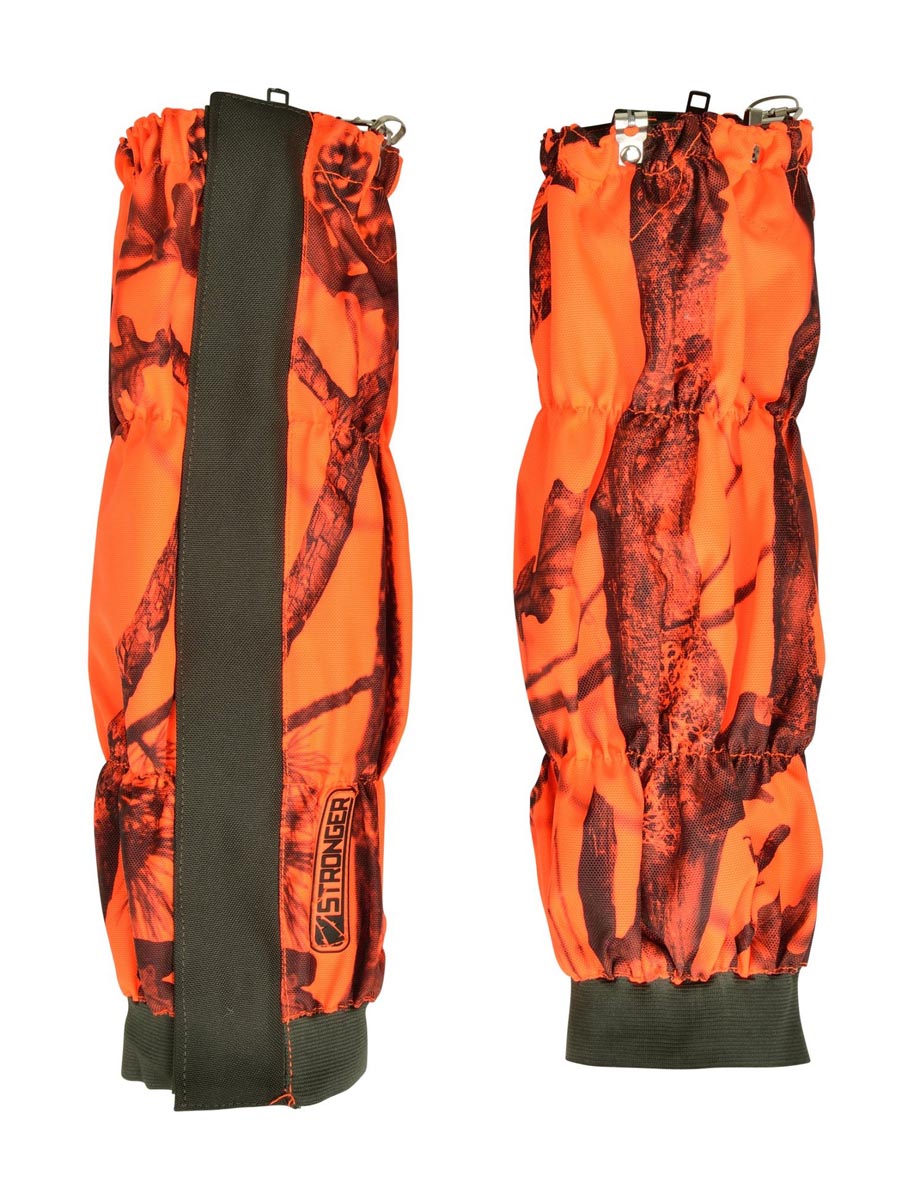 Percussion Gamaschen Stronger in Ghostcamo B&B, Orange mit Baummuster-Tarnung, Olivfarbener Bund