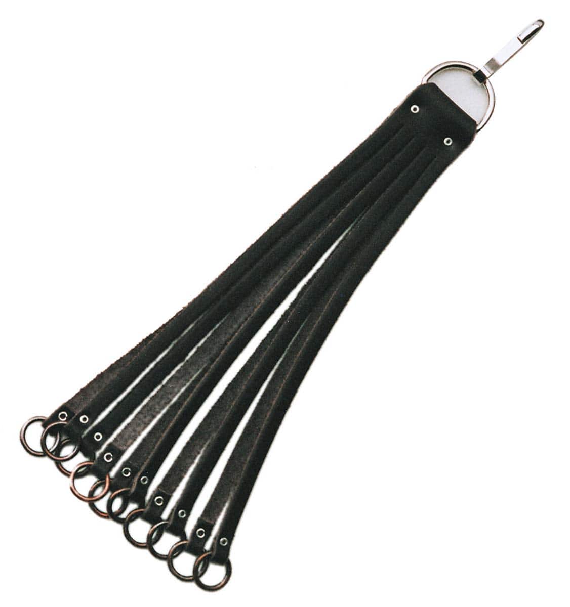 AKAH Hühnergalgen Rindsleder mit 10 Schlingen und einem Karabiner, Vorderseite