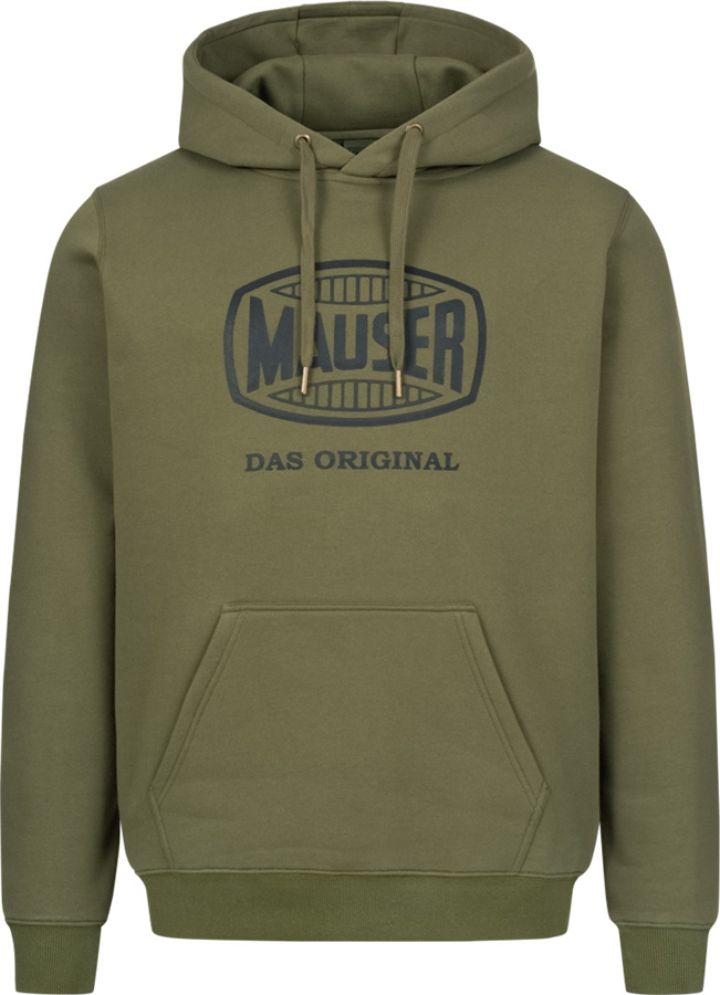 Hoody Mauser 23 von Mauser in der Farbe Matt oliv mit dem Mauser-Logo auf der Vorderseite