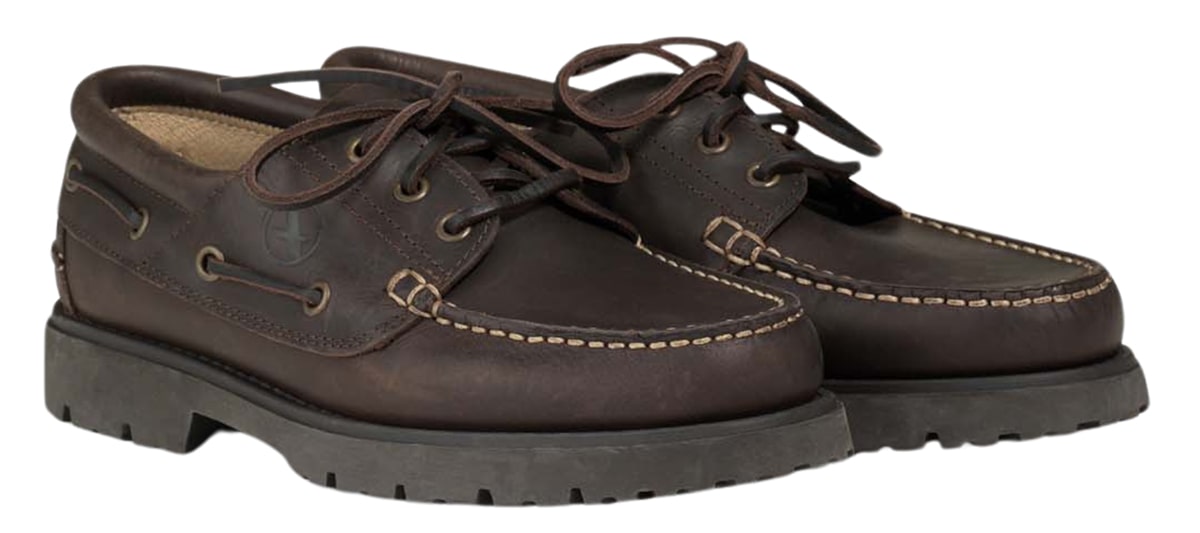 aigle tarmac lederschuh in marron foncé – schräge frontansicht