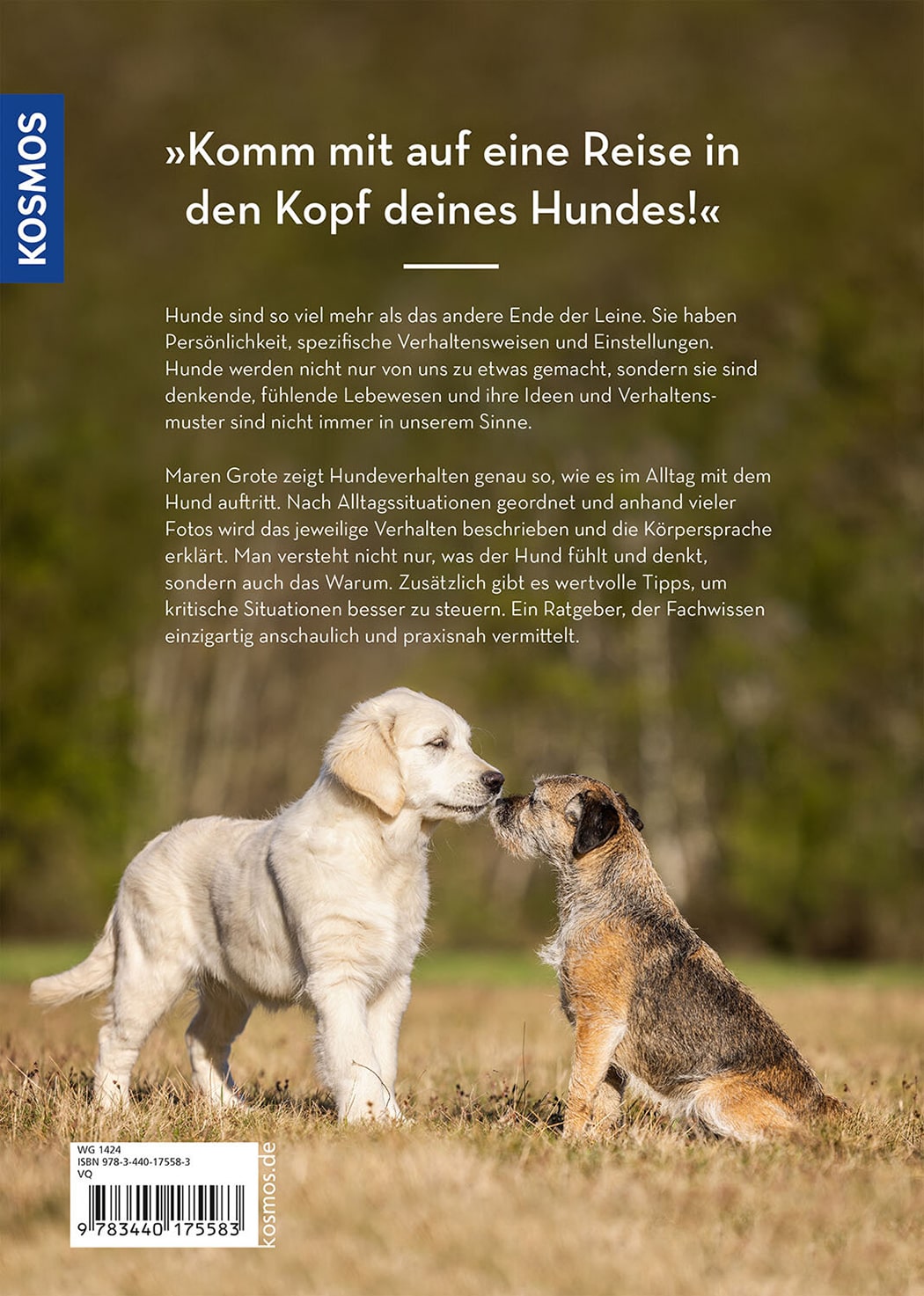 kosmos buch „hunde lesen lernen“ – rückseite des buchcovers