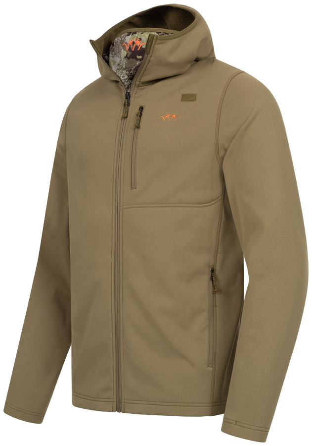 Linke Seite Blaser Hoodie Drain Full Zip, gedreht damit von der linken Seite sichtbar, Ärmel leicht angewinkelt