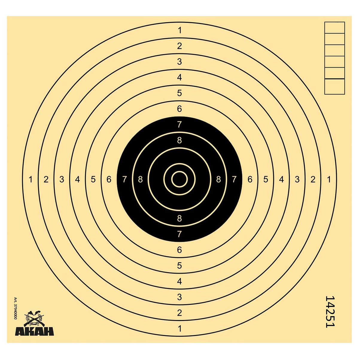 AKAH Luftpistolenscheibe im Format 17 x 17 cm
