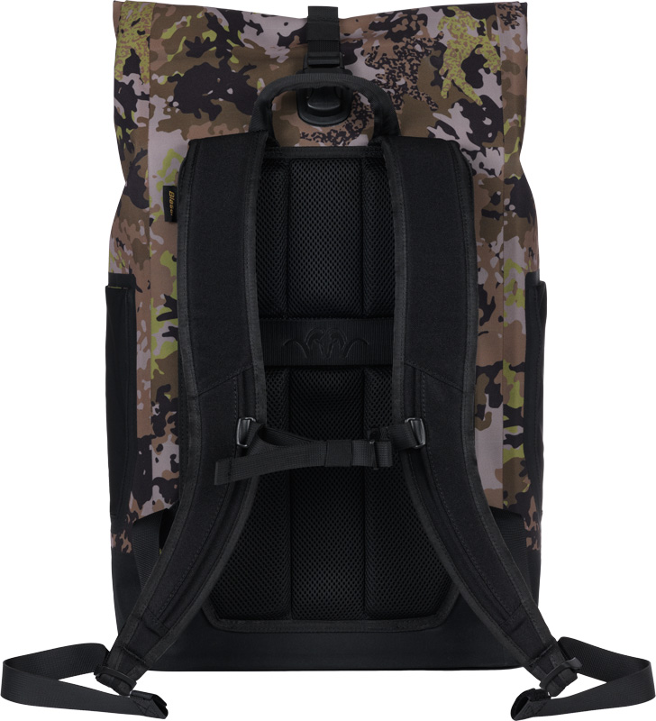 Rückseite des Blaser Reiserucksacks HunTec 35l mit gepolstertem Rückenteil und ergonomischer Form.