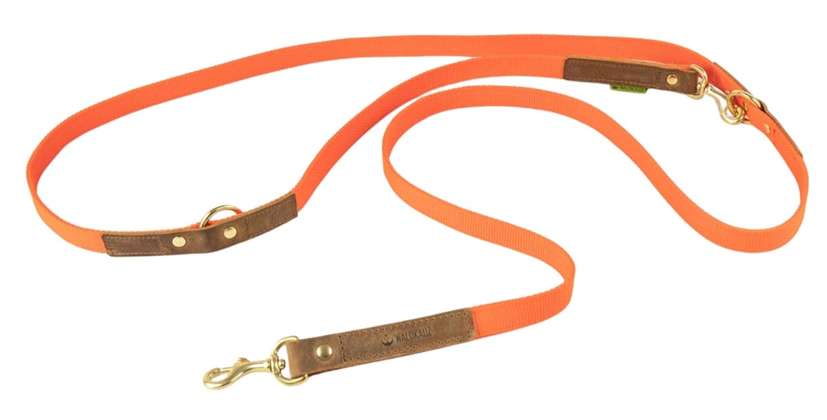 Waldkauz Umhängeleine Schlendrian, orange, einzelne Leine