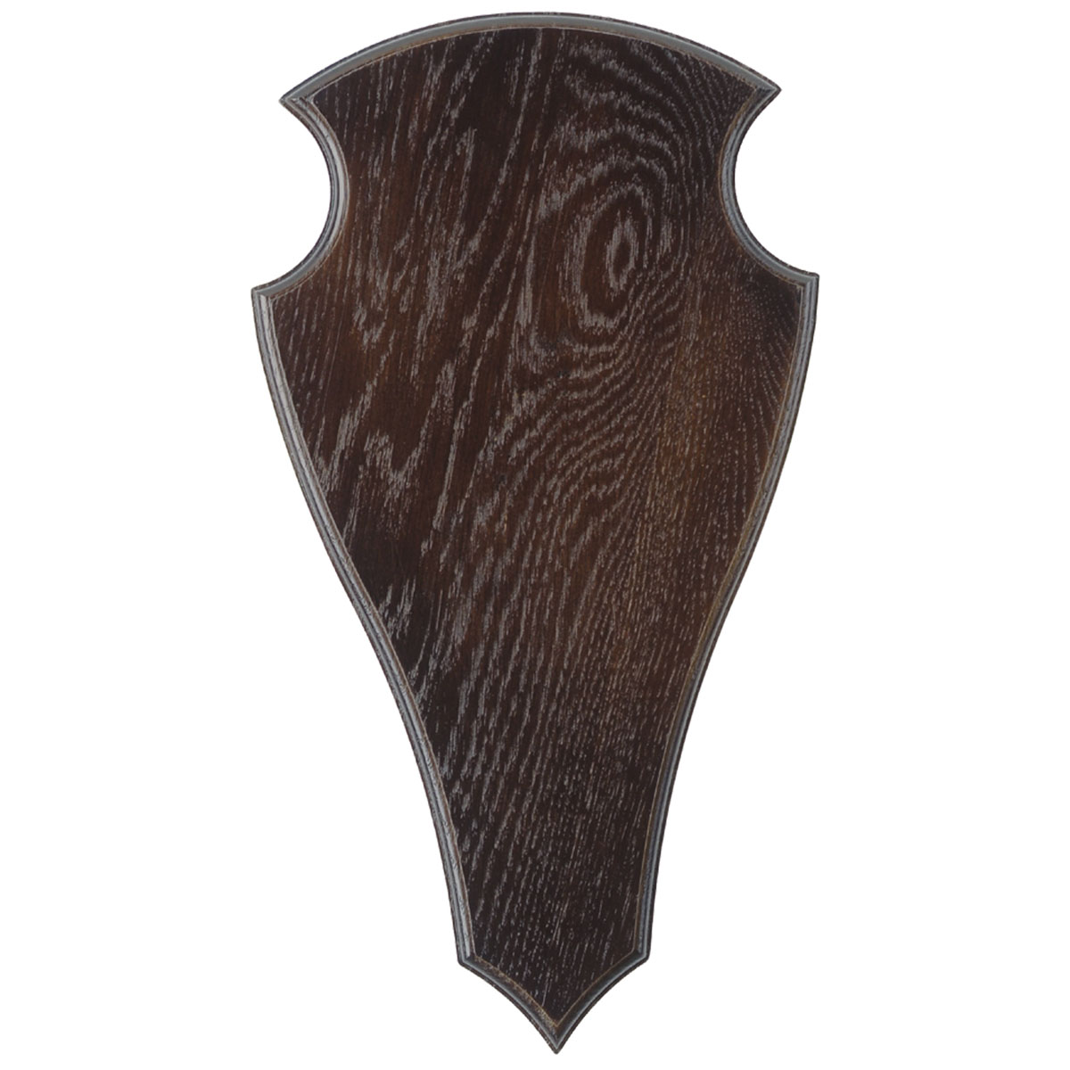 Geweihbrett 29x17cm Eiche - Dunkel - Spitz