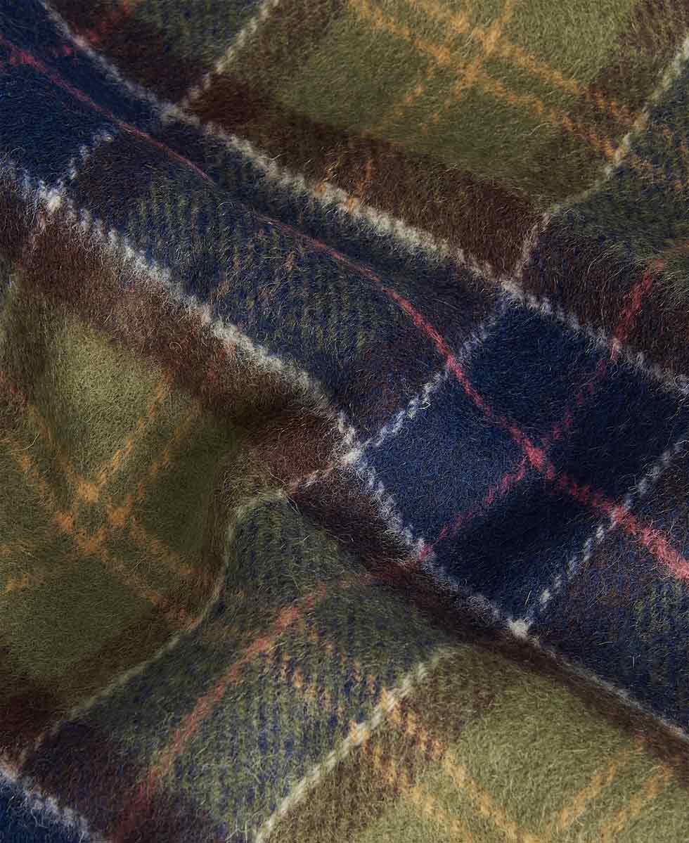 Barbour Schal aus Lammwolle im Tartan-Muster, Detailansicht Stoff