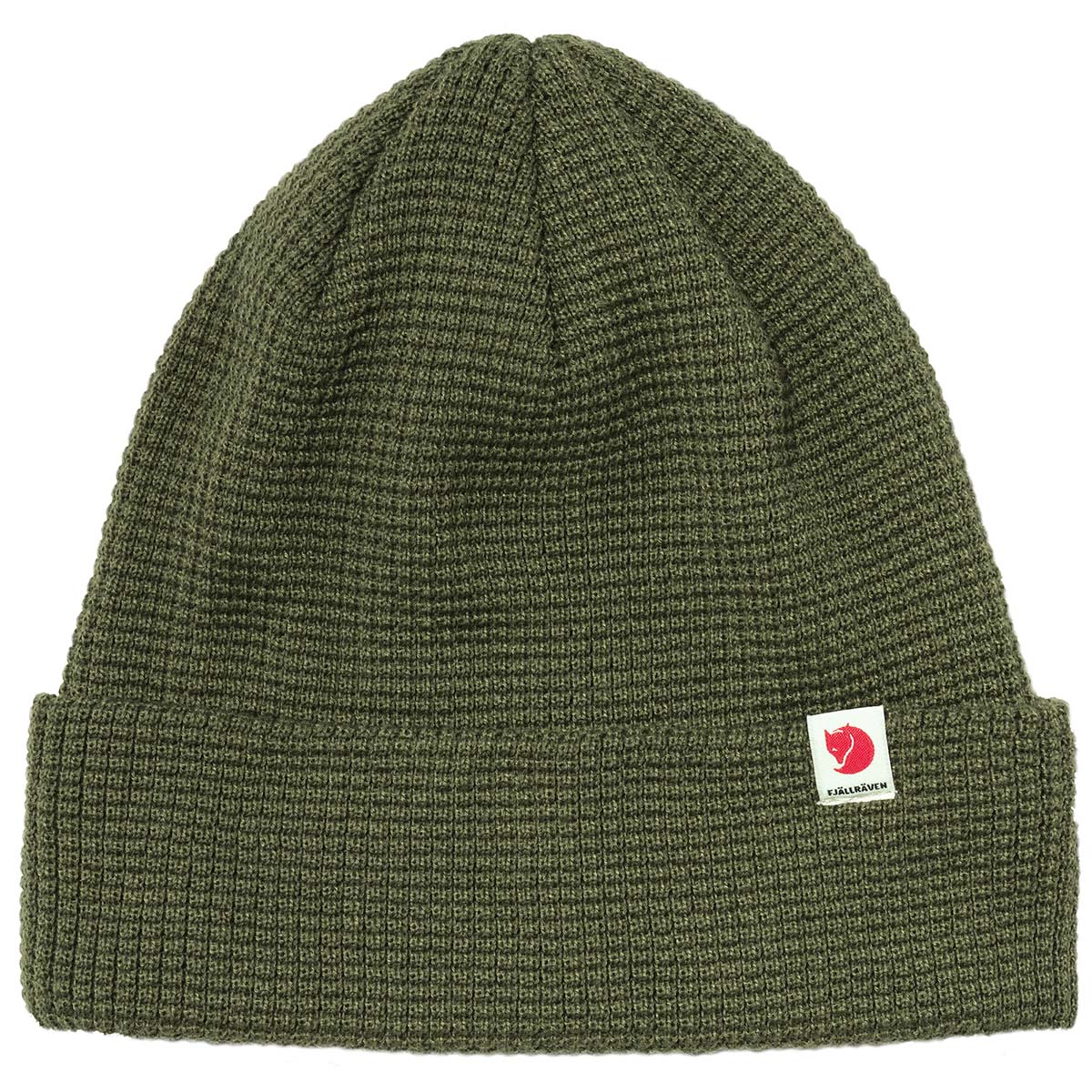 Fjaell Raeven Muetze Fjällräven Tab in der Farbe Deep Forest Ansicht von vorne