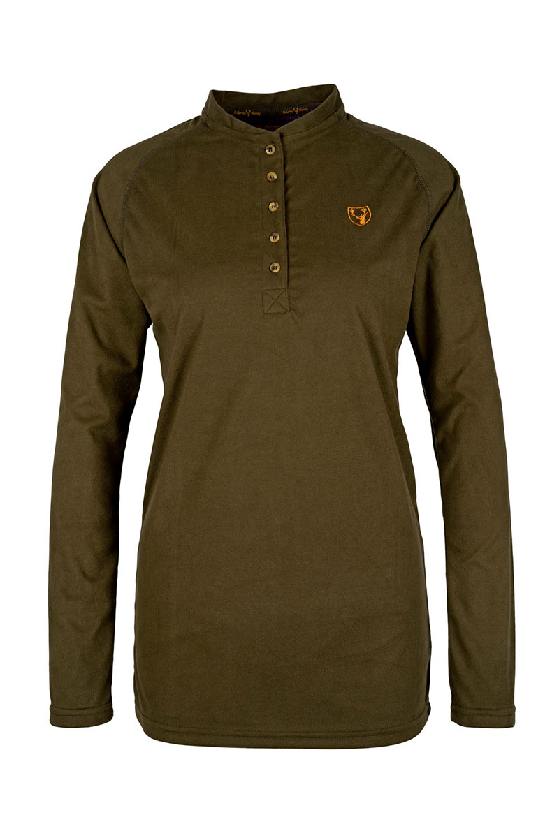 Funktionsshirt mit Knopfleiste