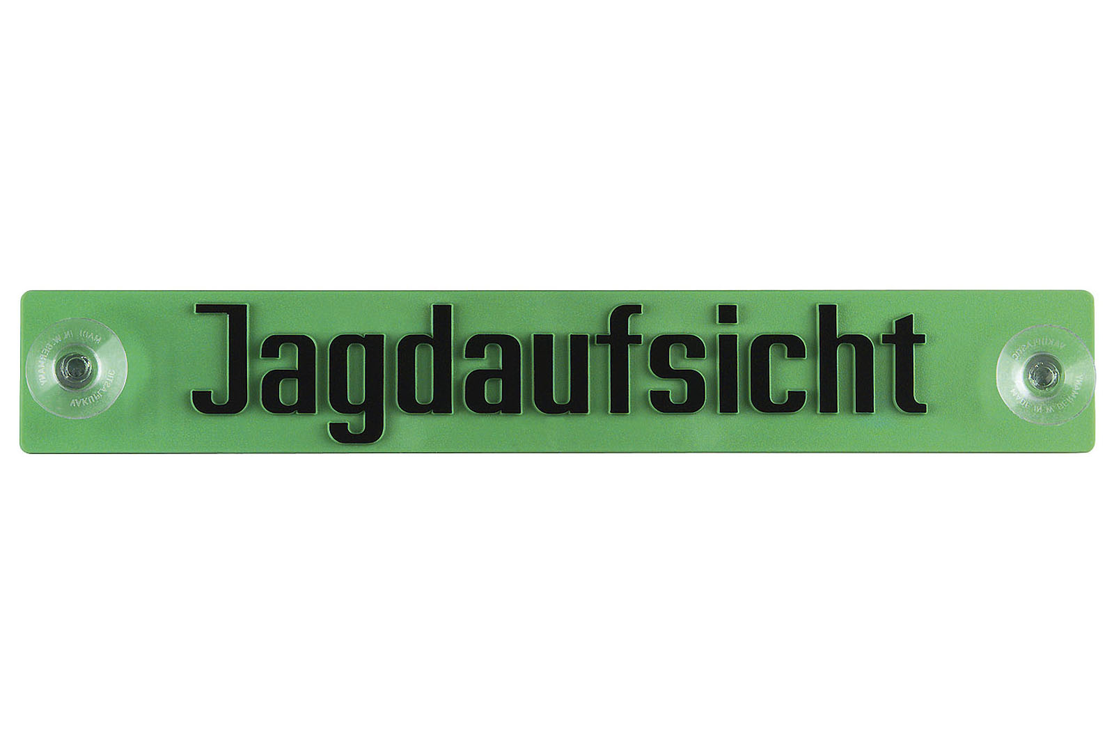 Fritzmann Hinweisschild – Jagdaufsicht mit zwei Saugnaepfen, Vorderseite