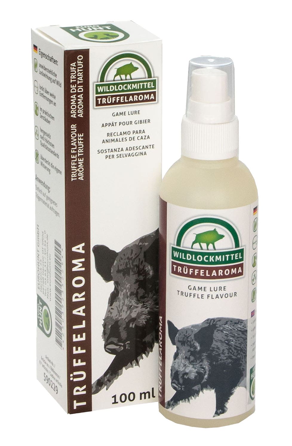 Eurohunt Trüffelaroma in einer 100 ml Pumpsprühflasche, Vorderseite