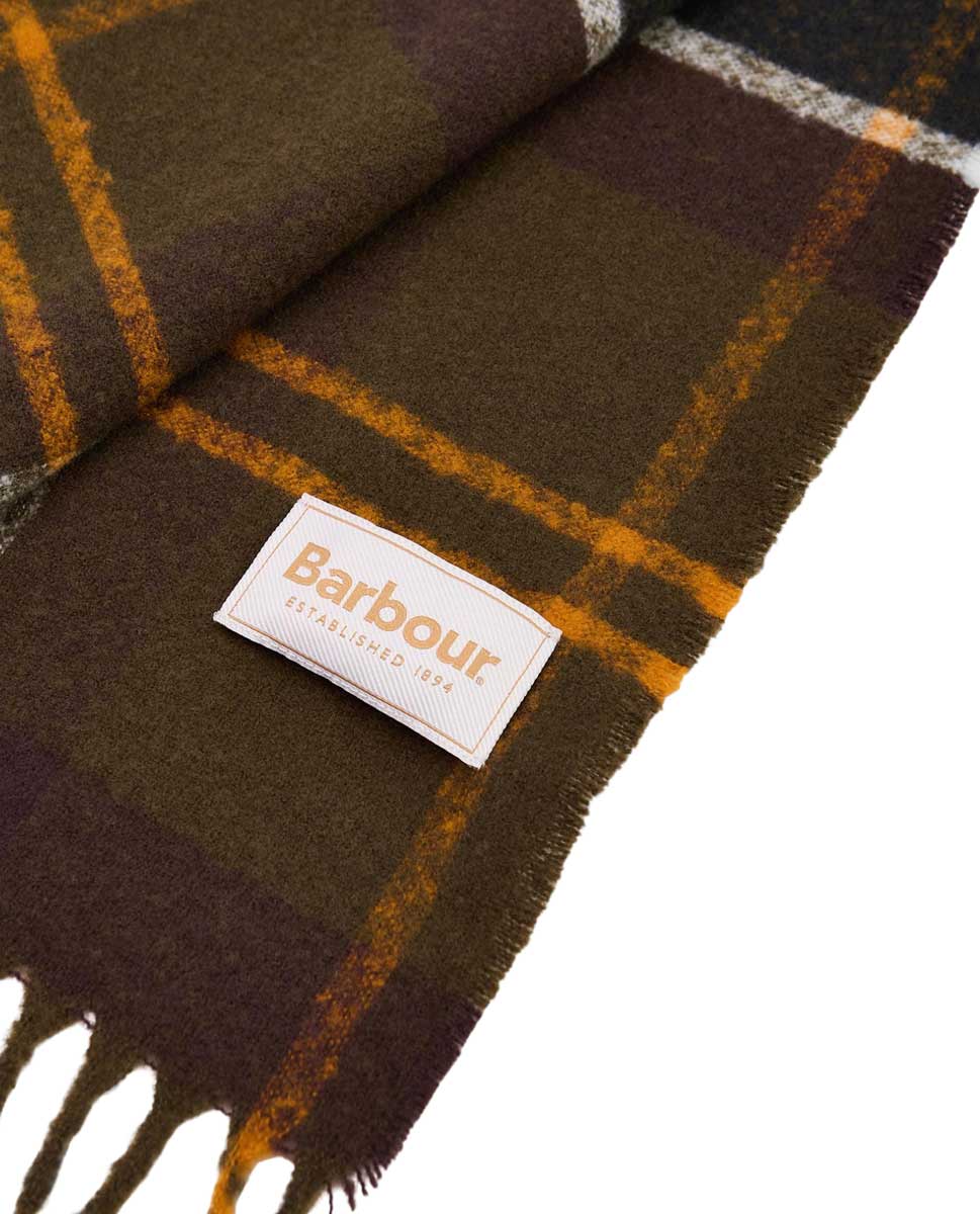 Barbour Schal Deanna Tartan, Detail Logo