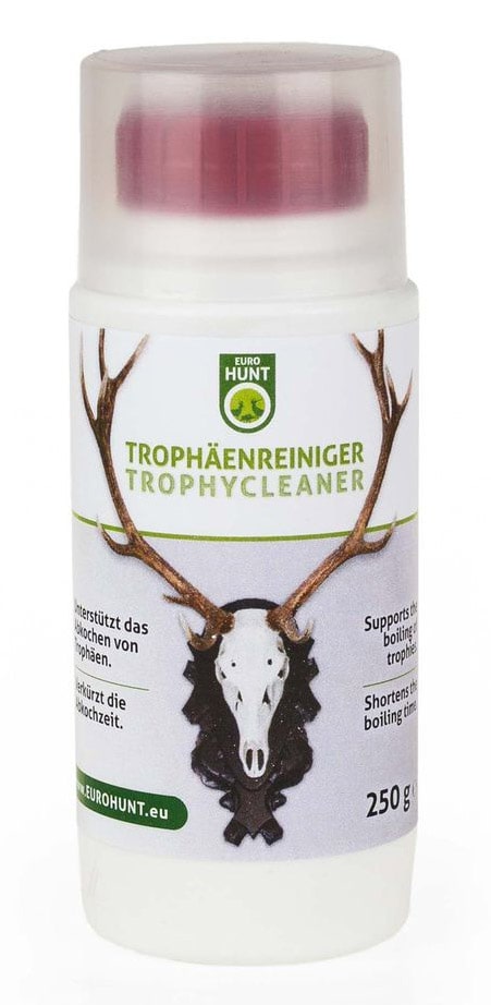 Eurohunt Trophäenreiniger 250 g in einer handlichen Flasche, Vorderseite