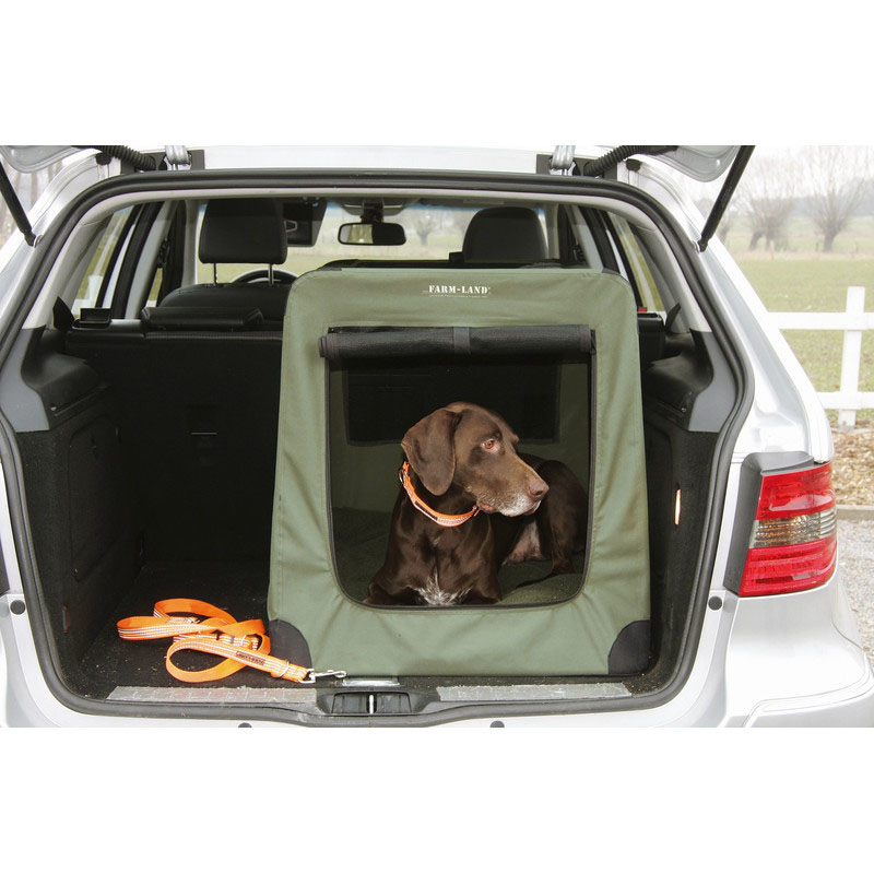 Farmland Hunde Auto-Transportbox in gruen 82 x 58 x 68 cm groß, Detail 