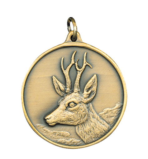 Jagdmedaille Bock 40 mm Bronzefarbig