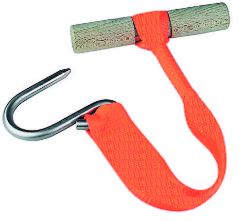 Eurohunt Hand-Wildbergehilfe XL mit Holzgriff und Edelstahl Wildhaken, Vorderseite