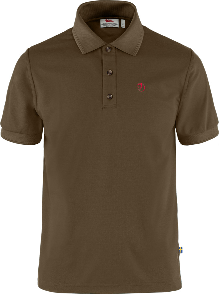 Das Poloshirt Crowley Pique in dunklem Olivgrün von Fjäll Räven